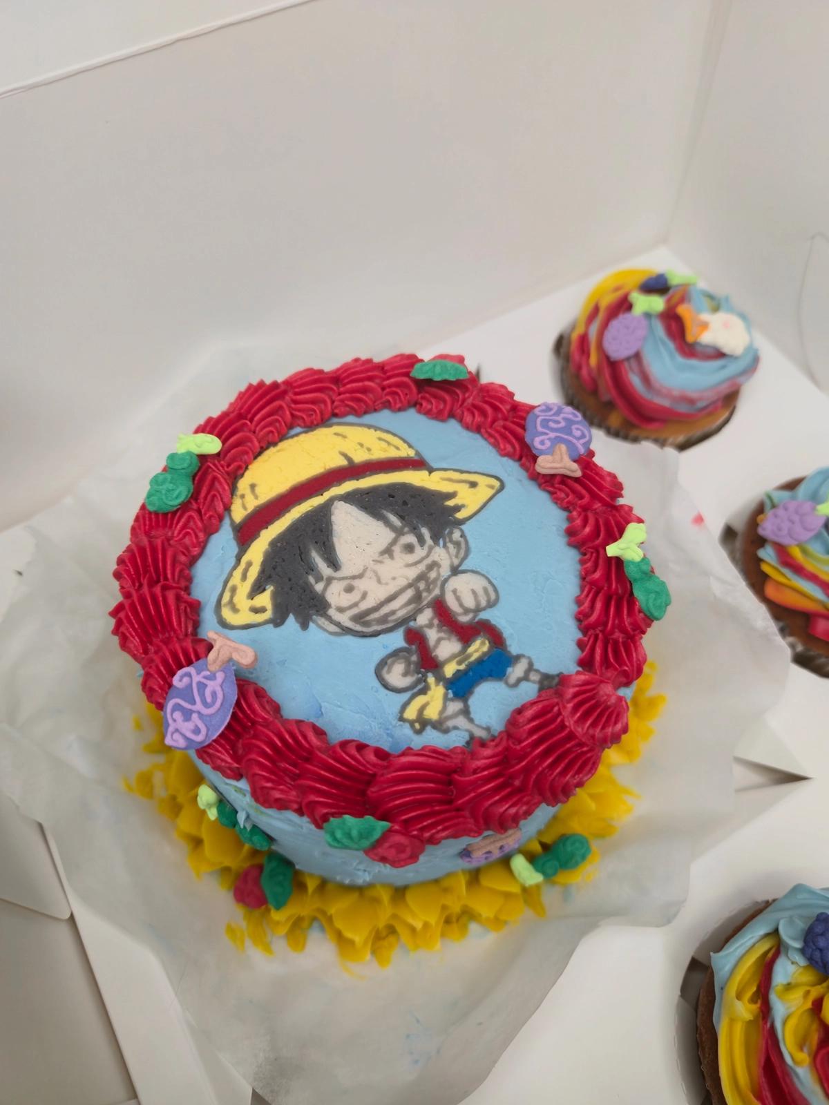 Bento Cake Geek Personalizado - One Piece - Bolos de aniversário no Porto | Bento Cakes, Cake Design, Bolachas Decoradas | Porto | Sahri Dessert Art